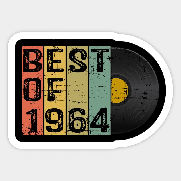 Retro Vintage 56th Birthday Gift For Him or Her Best of 1964 Sticker by RW